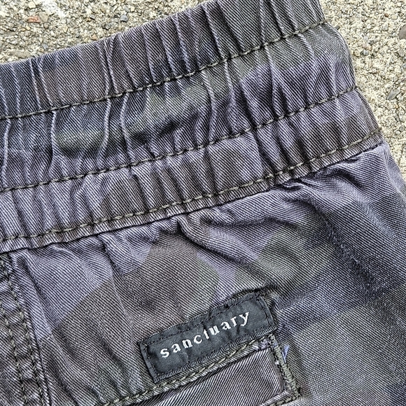 Sanctuary Blue Gray Camo Cargo Jogger Jumpsuit Casual Pants Women's Size 26 - Picture 14 of 14